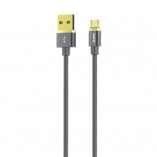 Кабель OLMIO DELUXE USB 2.0 - microUSB 1м 2.1A  серый