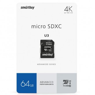 Карта памяти SmartBuy micro SDXC 64Gb Class 10 