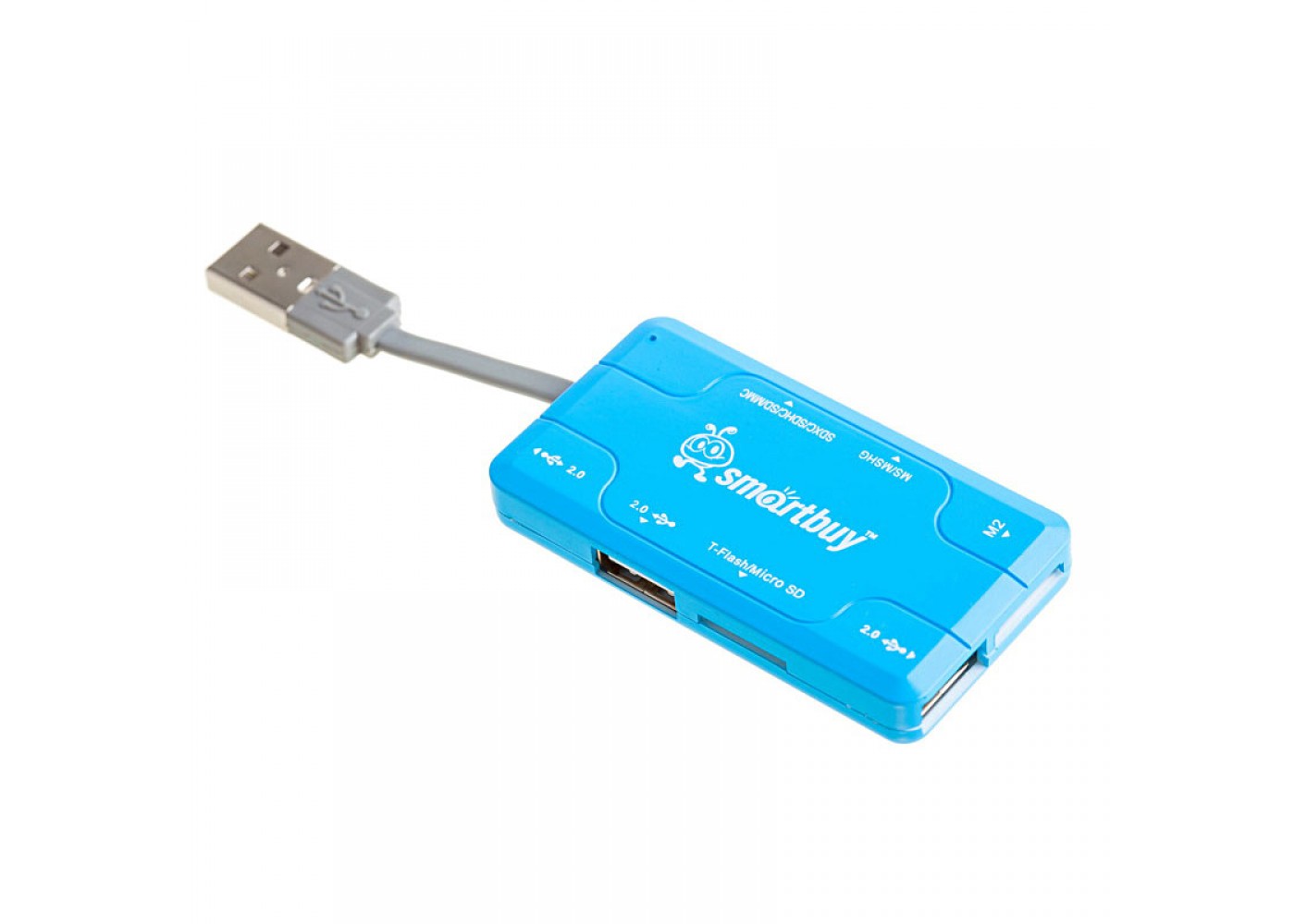 USB - хаб + картридер Smartbuy SBRH-750-B Blue