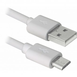 Kабель USB- micro USB 1m белый 