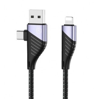 Кабель Kuulaa Lightning - USB/TypeC 1.2м черный