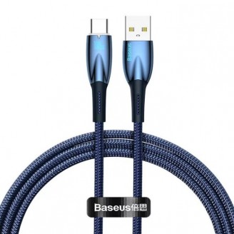 Кабель Baseus Glimmer Series Fast Charging Data Cable USB to Type-C 100W 1m, Синий (CADH000403)