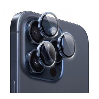 Защитное стекло на камеру Wiwu Dual Color Lens Guard для iPhone 15 Pro/15 Pro Max, Blue Titanium