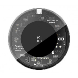 Беспроводное зарядное устройство Baseus Simple Wireless Charger Updated Version 15W, Прозрачное (WXJK-BA02)