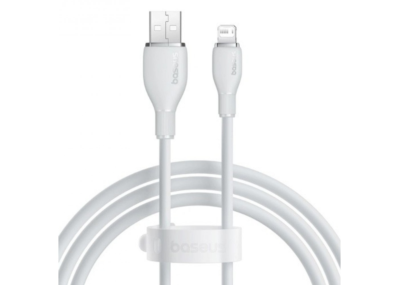 Кабель Baseus Pudding Series Fast Charging Cable USB to iP 2.4A 1.2m, Белый (P10355700221-00)