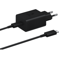 Сетевое зарядное устройство Samsung USB-C 45W + Cable Type-C to Type-C, Чёрное (EP-T4510)