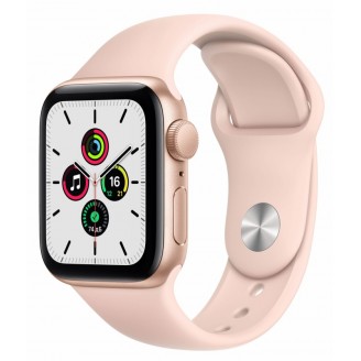 Apple Watch SE, 40 мм, золотистый алюминий, спортивный ремешок цвета 'розовый песок' (MYDN2RU/A)