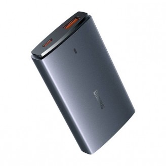 Сетевое зарядное устройство Baseus GaN5 Pro Ultra-Slim Fast Charger C+U 65W (Overseas Edition) с кабелем Type-C to Type-C 100W 20V/5A 1m, Серое (CCGP150113)