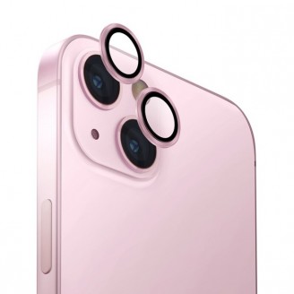 Защитное стекло на камеру Anank AR Aluminium lens Guard для iPhone 15/15 Plus, Розовое