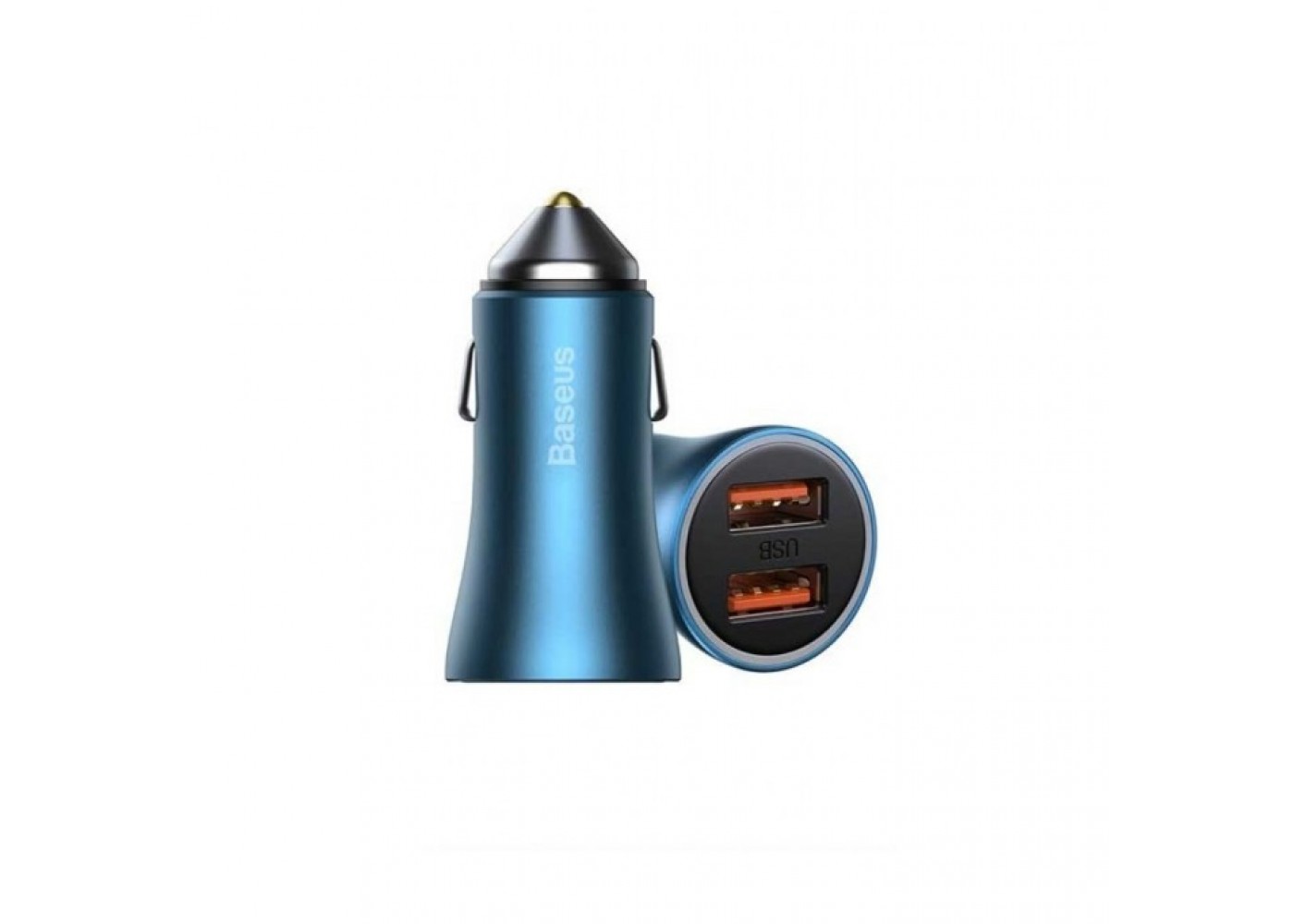 Автомобильное зарядное устройство Baseus Golden Contactor Max Dual Fast Charger U+U 60W, Синее (CGJM000003)