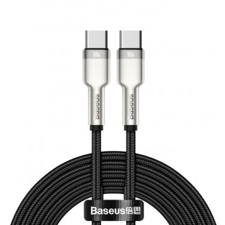 Кабель Baseus Cafule Series Metal Data Cable Type-C to Type-C 100W 1m, Чёрный (CATJK-C01)