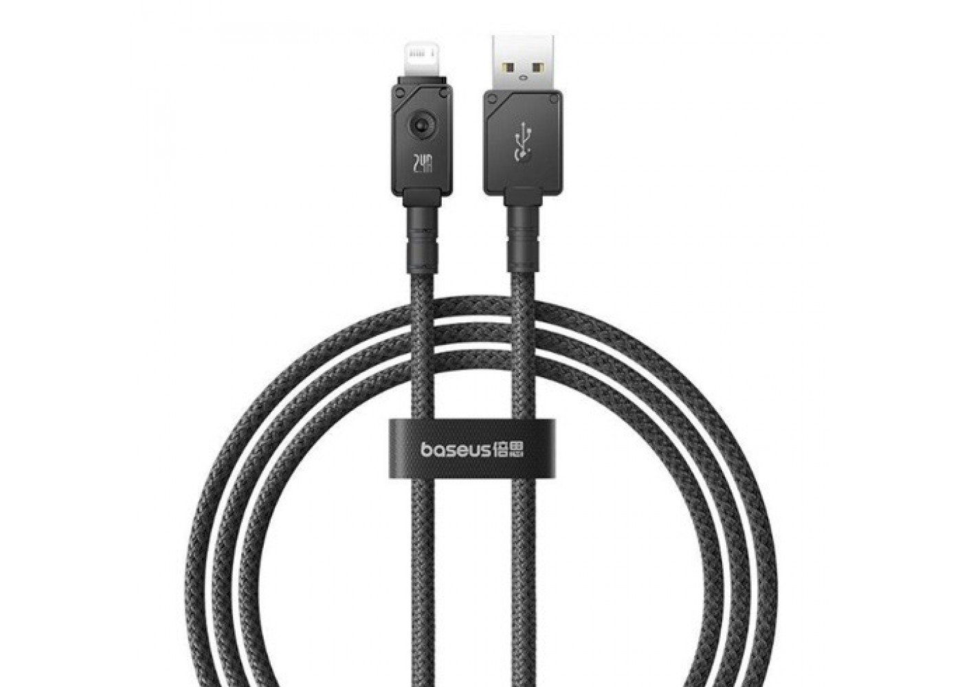 Кабель Baseus Unbreakable Series Fast Charging Data Cable USB to iP 2.4A 1m, Чёрный (P10355802111-00)