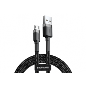 Кабель Baseus Cafule Cable USB for Micro 2.4A 1m, Cерый/Чёрный (CAMKLF-CG1)