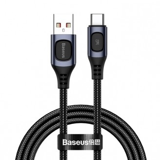 Кабель Baseus Flash Multiple Fast Charge Protocols Convertible Fast Charging Cable USB - Type-C 5A 1m, Серый (CATSS-A0G)