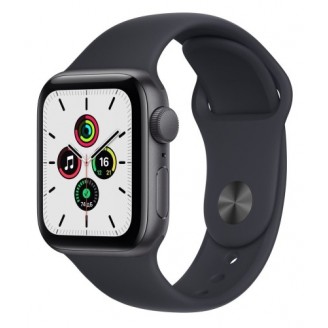Apple Watch SE 2021, 40 мм, алюминий 'серый космос', спортивный ремешок 'темная ночь' (MKQ13RU/A)