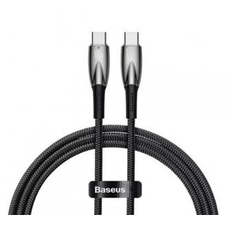 Кабель Baseus Glimmer Series Fast Charging Data Cable Type-C to Type-C 100W 1м, Чёрный (CADH000701)