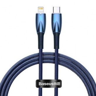 Кабель Baseus Glimmer Series Fast Charging Data Cable Type-C to iP 20W 2м, Синий (CADH000103)