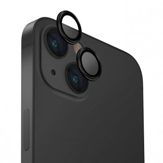 Защитное стекло на камеру Anank AR Aluminium lens Guard для iPhone 15/15 Plus, Чёрное