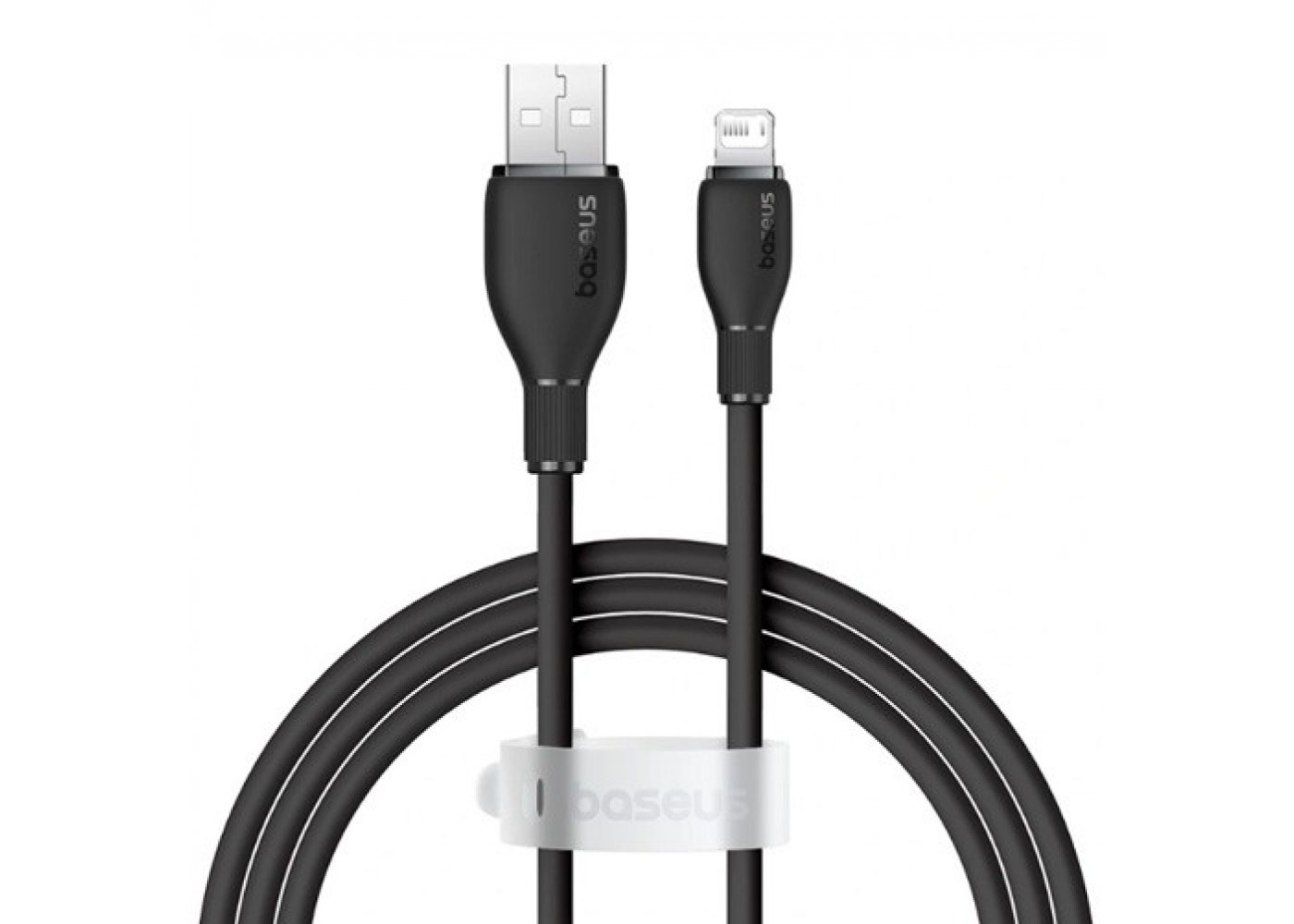 Кабель Baseus Pudding Series Fast Charging Cable USB to iP 2.4A 1.2m, Чёрный (P10355700111-00)