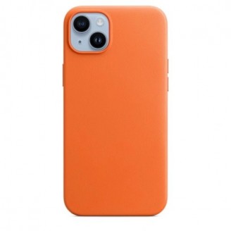 Накладка Leather Case With MagSafe для iPhone 14, Orange